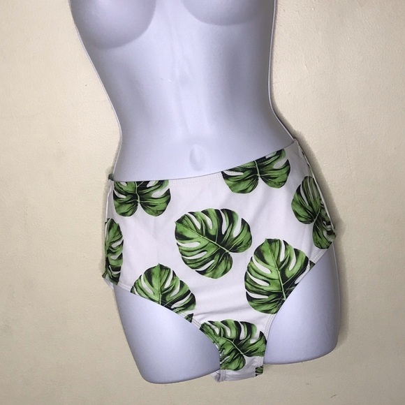 Ziola High Waisted and Leaf Print Bikini Bottom - Picture 2 of 15